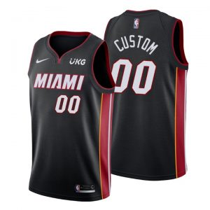 Maillot Basket Miami Heat Personnalisé Icon Edition Swingman Noir