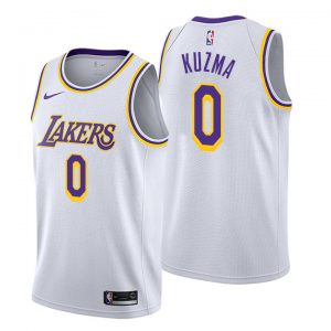 Maillot Basket Los Angeles Lakers 0 Kyle Kuzma Association Blanc Swingman - Homme
