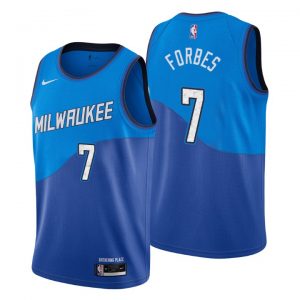 Maillot Basket 2020 21 Milwaukee Bucks Swingman Bryn Forbes No. 7 City Edition Bleu - Homme